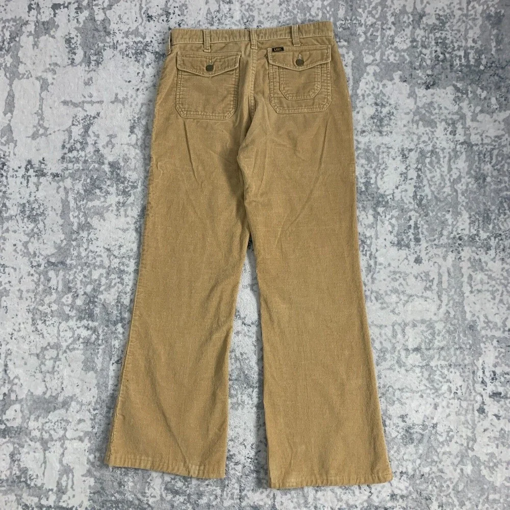 Vintage Lee Pants 30x29 Union USA Brown Corduroy Bootcut Talon 70s 80s Tag 30L